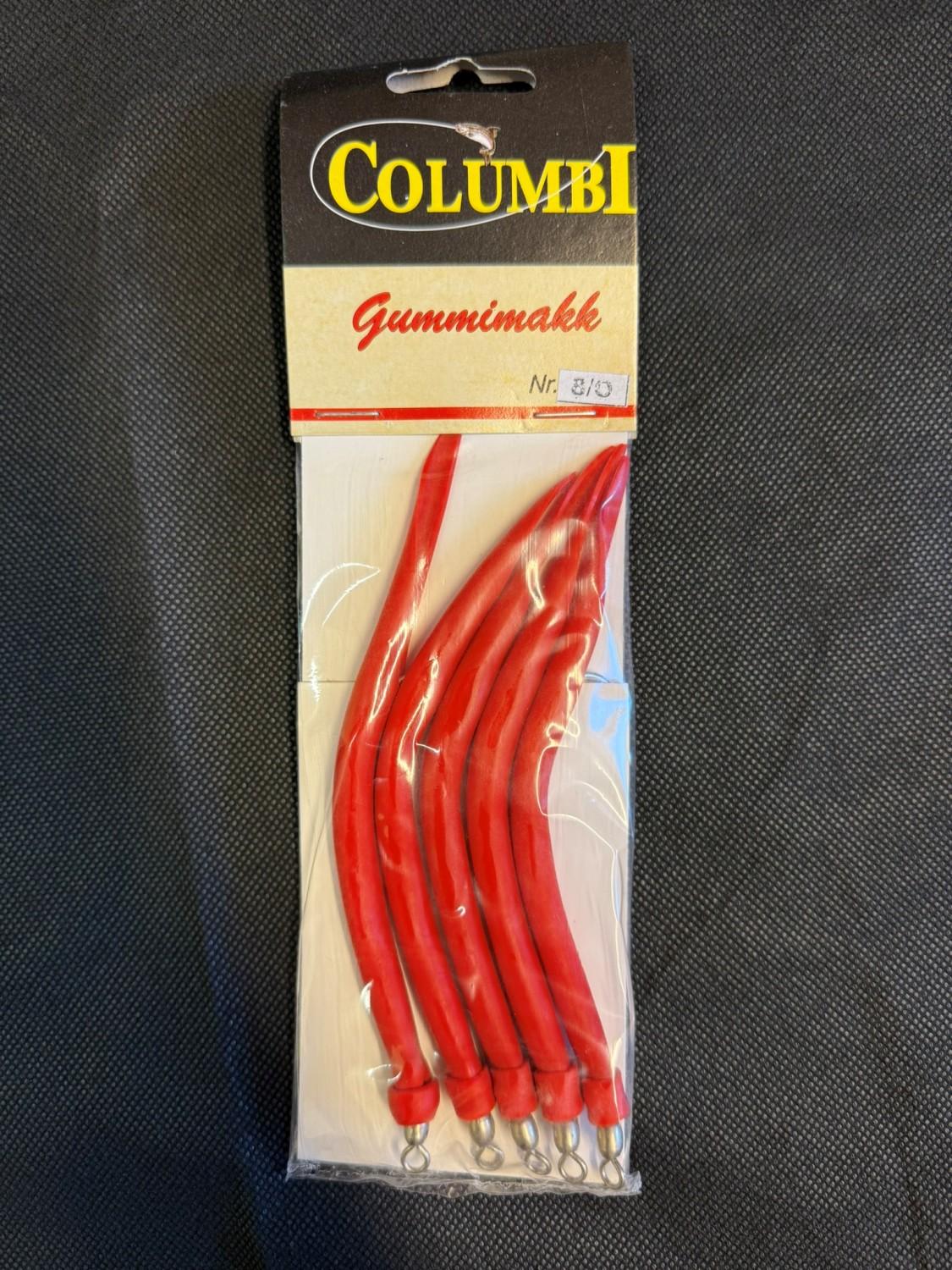 8/0 Gummimakk, rød - 5 stk