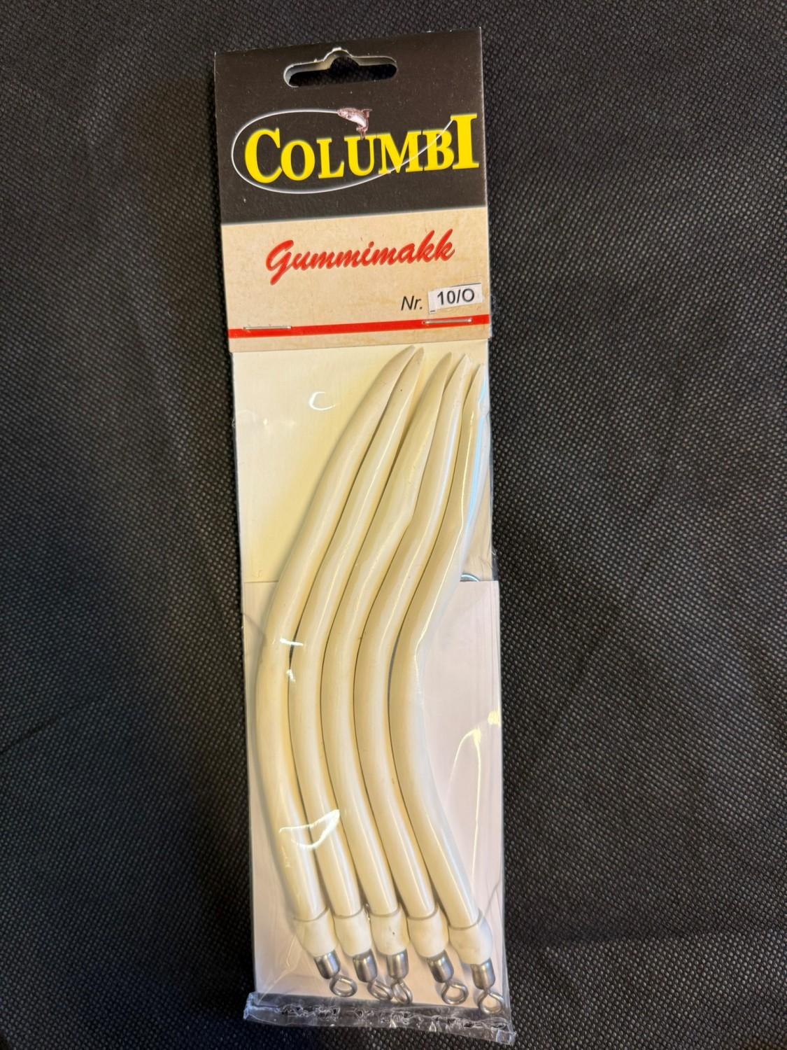 10/0 Gummimakk, hvit - 5 stk